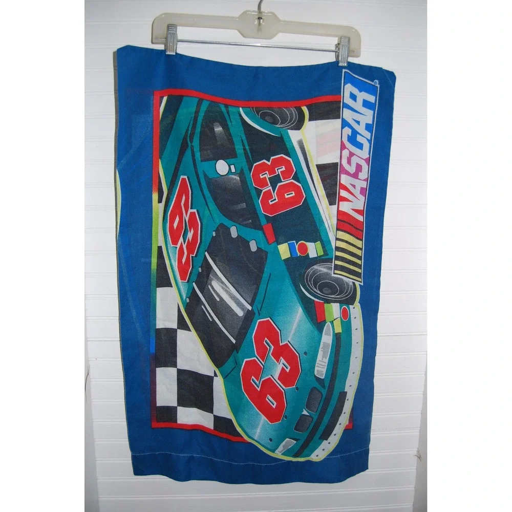 Vintage Nascar Pillowcase Standard size Dan‎ River Two-sided Race car pillow